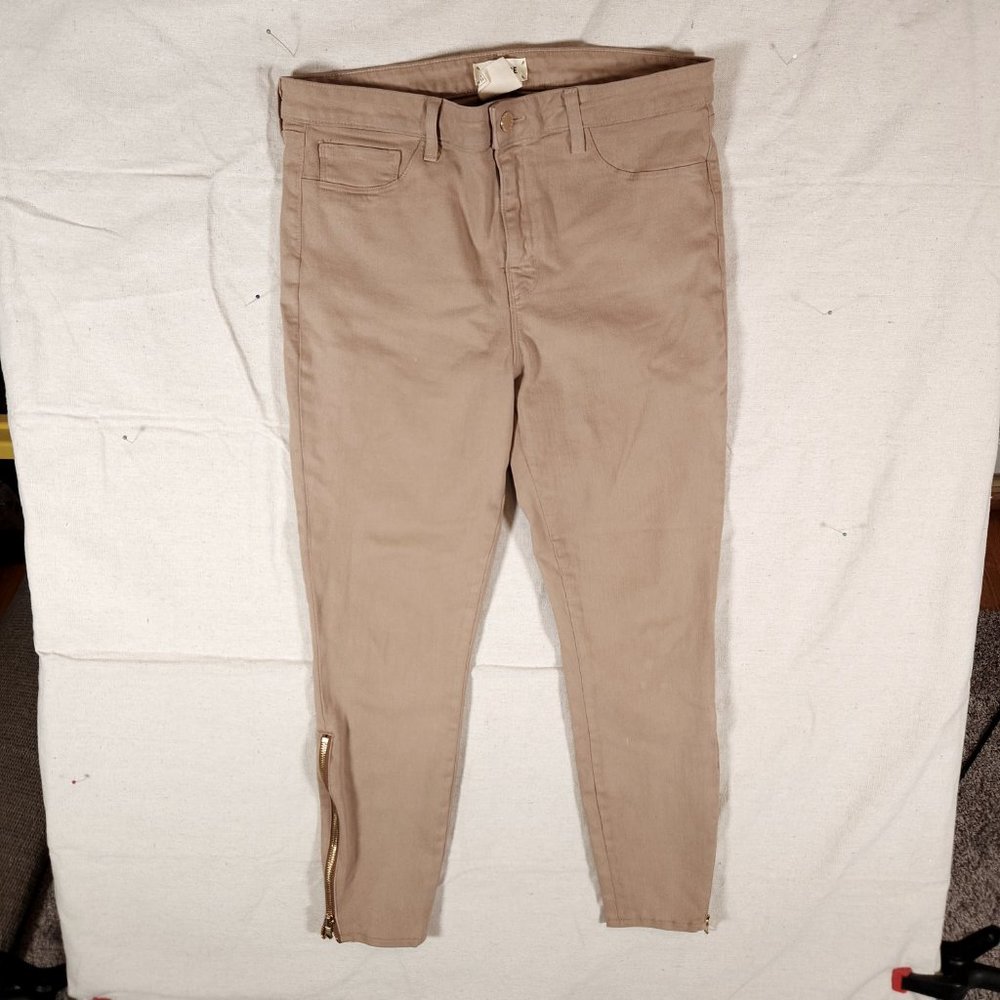 L'AGENCE Jeans Womens Size 32 Sabine Cappucchino Coated Skinny High Rise